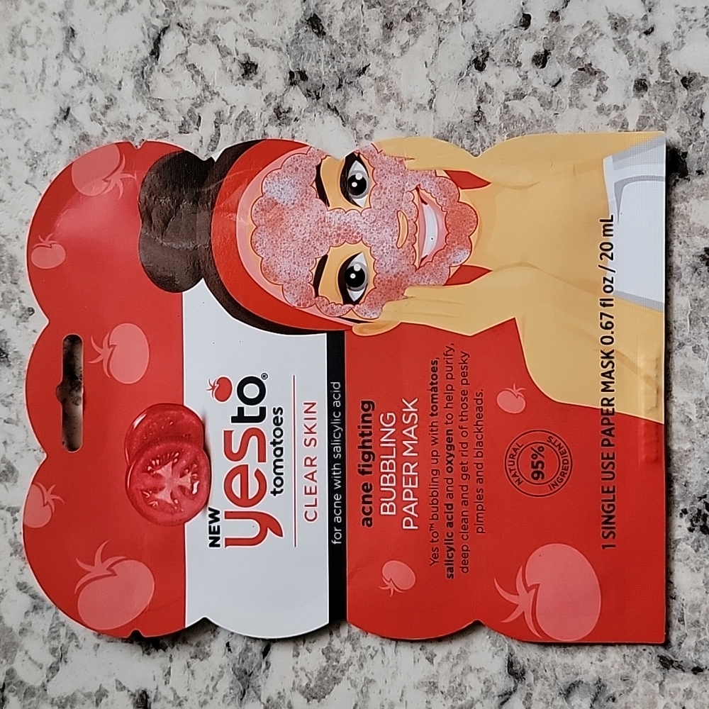 NWT YesTo Tomatoes Clear Skin bubbling Paper Mask